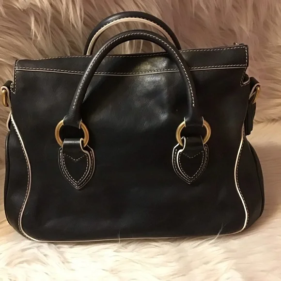 Dooney & Bourke Black Satchel with Gold Accents - Picture 4 of 16